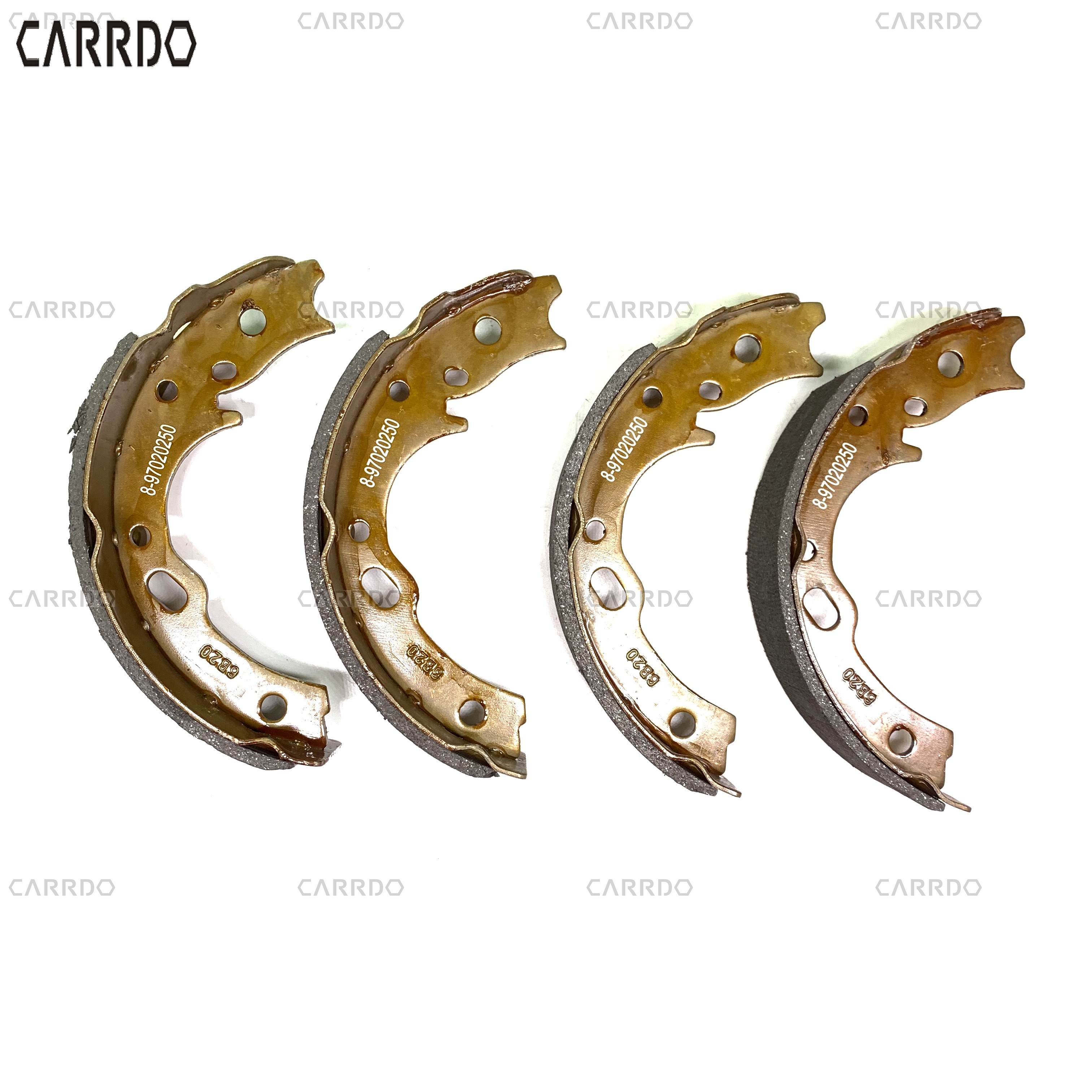 Parking brake shoes 8-97020250-2, 8970202502 are suitable for ISUZU NLR85 4JJ1T.