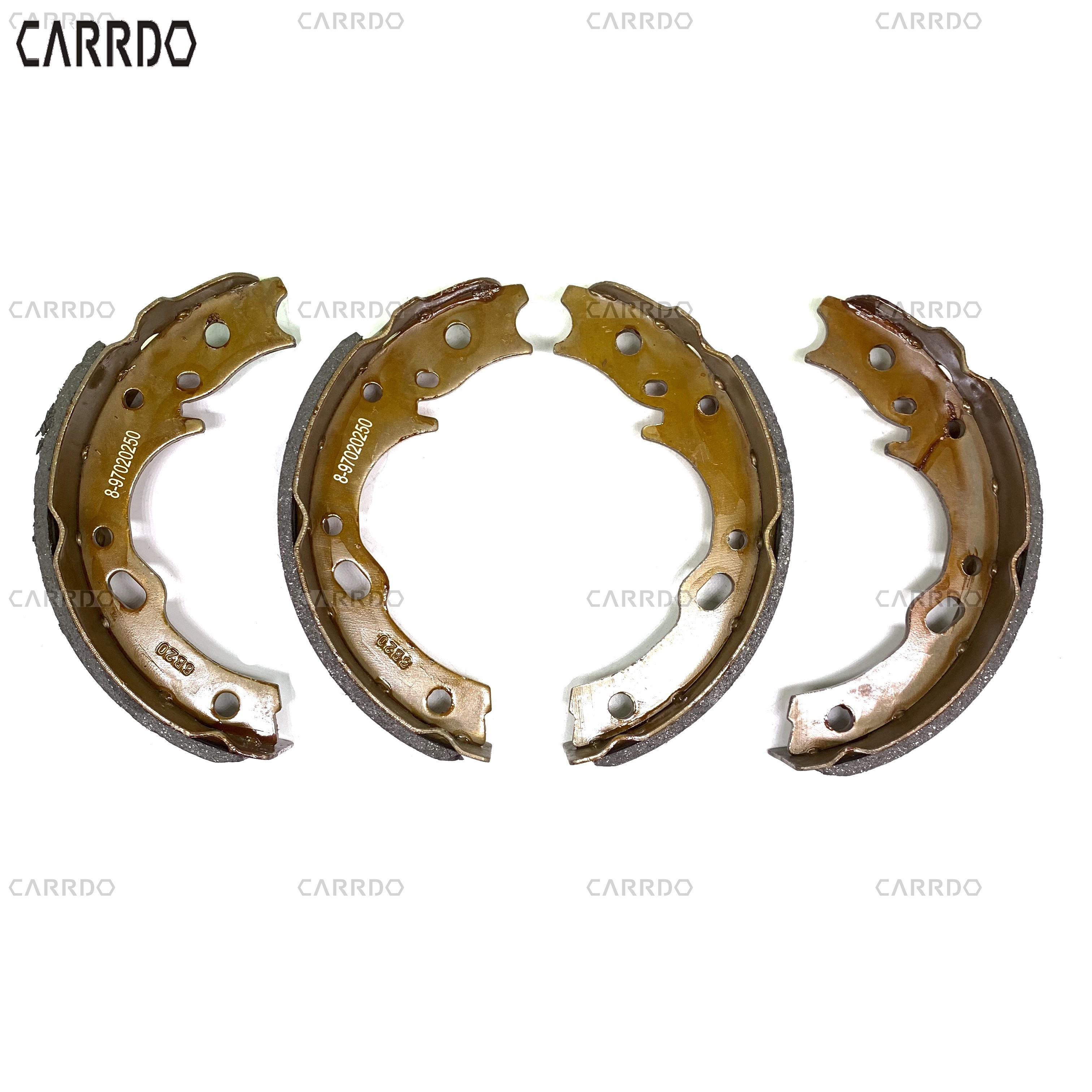 Parking brake shoes 8-97020250-2, 8970202502 are suitable for ISUZU NLR85 4JJ1T.